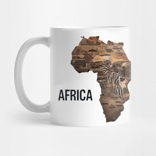 African Map Wildlife Safari Mug